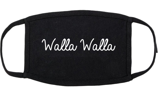 Walla Walla Washington WA Script Cotton Face Mask Black