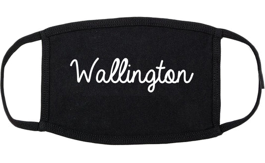 Wallington New Jersey NJ Script Cotton Face Mask Black