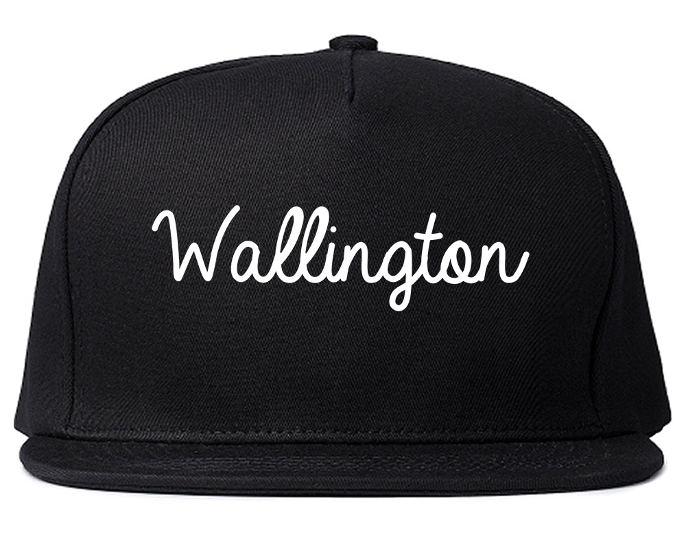 Wallington New Jersey NJ Script Mens Snapback Hat Black