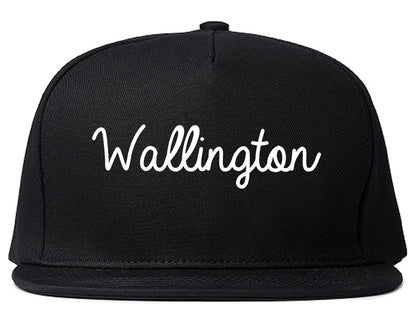 Wallington New Jersey NJ Script Mens Snapback Hat Black