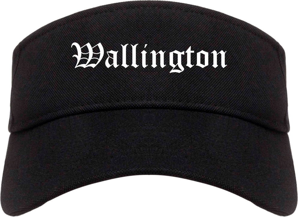 Wallington New Jersey NJ Old English Mens Visor Cap Hat Black