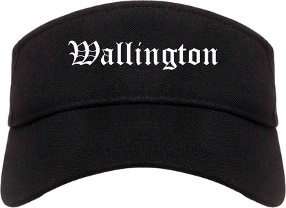Wallington New Jersey NJ Old English Mens Visor Cap Hat Black