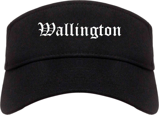 Wallington New Jersey NJ Old English Mens Visor Cap Hat Black