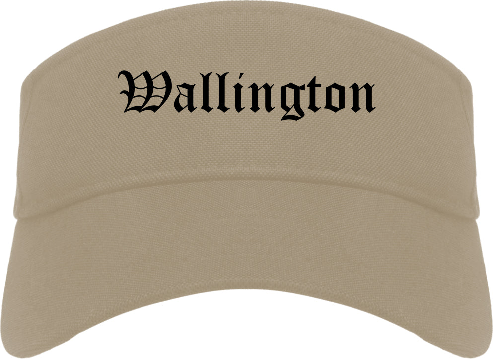 Wallington New Jersey NJ Old English Mens Visor Cap Hat Khaki