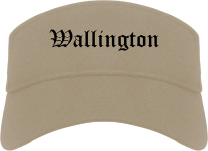 Wallington New Jersey NJ Old English Mens Visor Cap Hat Khaki