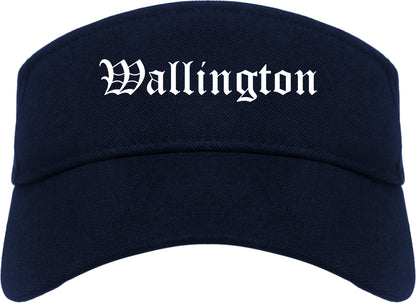 Wallington New Jersey NJ Old English Mens Visor Cap Hat Navy Blue