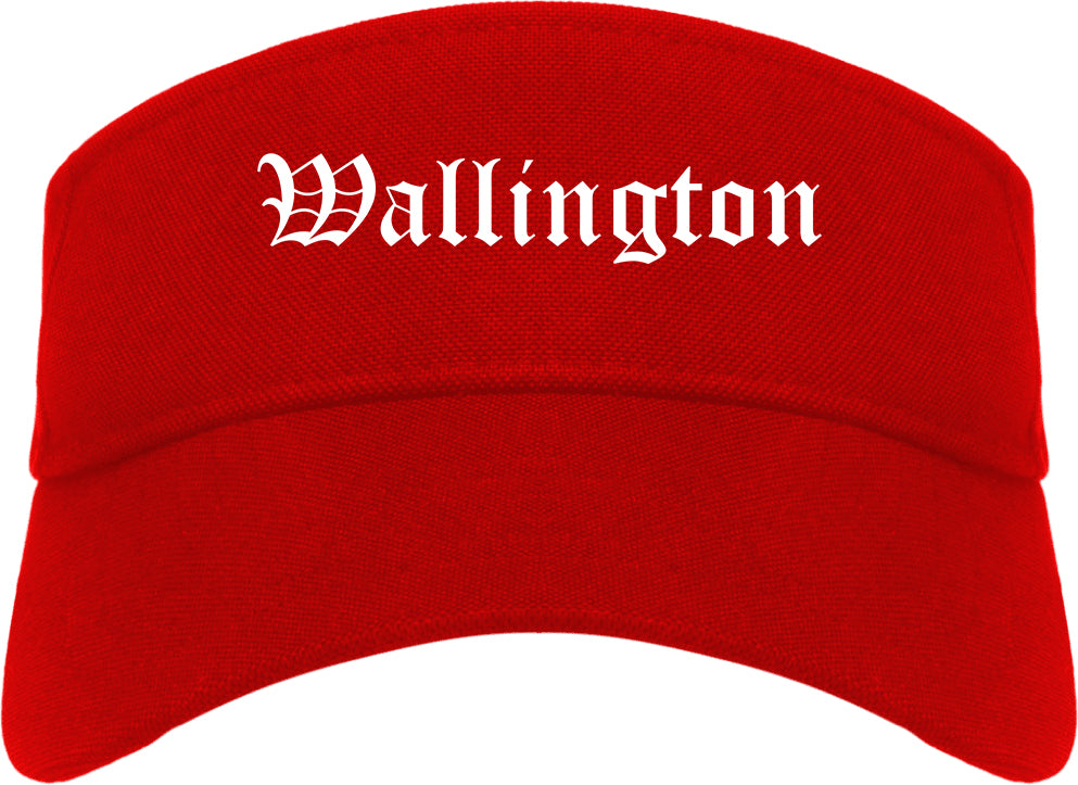 Wallington New Jersey NJ Old English Mens Visor Cap Hat Red