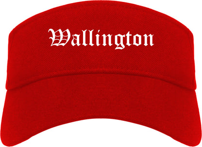 Wallington New Jersey NJ Old English Mens Visor Cap Hat Red