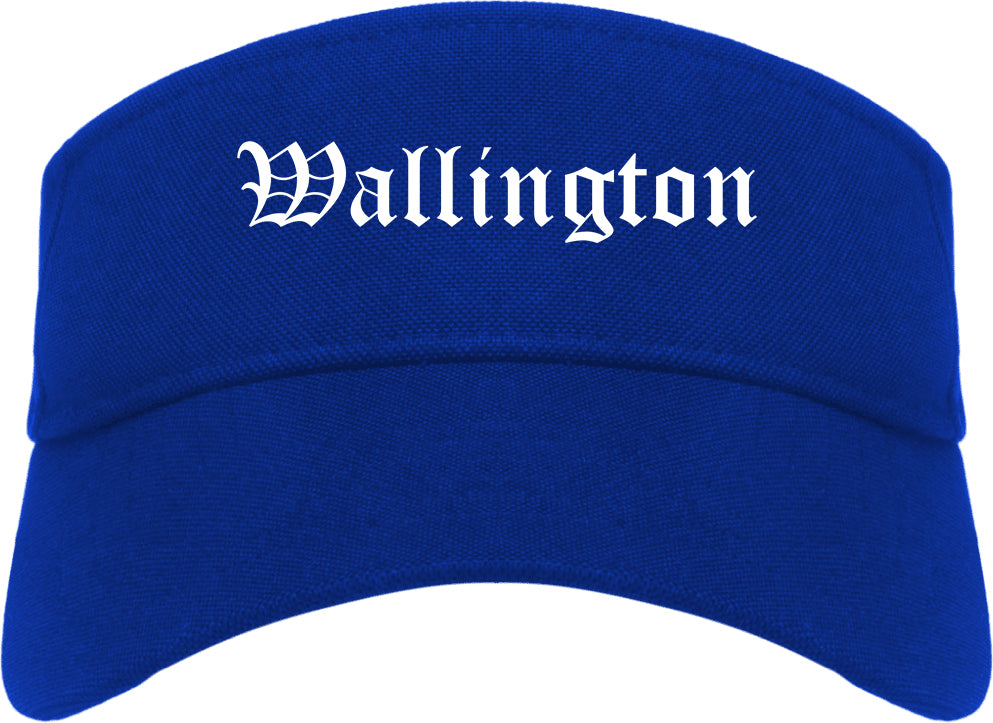 Wallington New Jersey NJ Old English Mens Visor Cap Hat Royal Blue