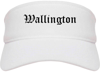 Wallington New Jersey NJ Old English Mens Visor Cap Hat White