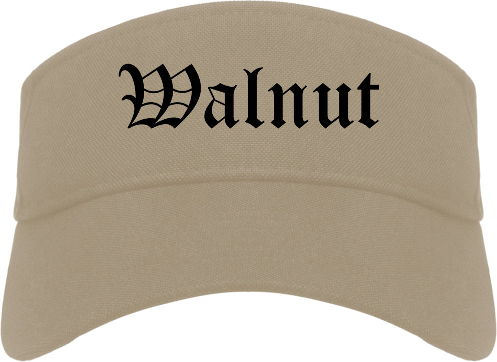 Walnut California CA Old English Mens Visor Cap Hat Khaki