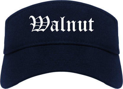 Walnut California CA Old English Mens Visor Cap Hat Navy Blue