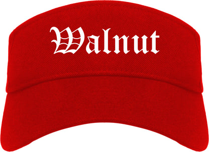 Walnut California CA Old English Mens Visor Cap Hat Red