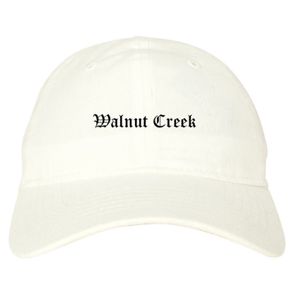 Walnut Creek California CA Old English Mens Dad Hat Baseball Cap White