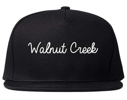 Walnut Creek California CA Script Mens Snapback Hat Black
