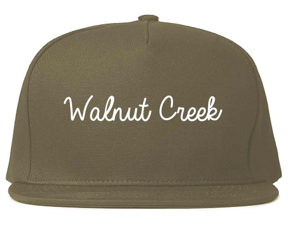 Walnut Creek California CA Script Mens Snapback Hat Grey