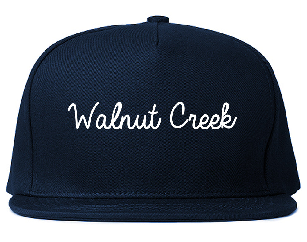 Walnut Creek California CA Script Mens Snapback Hat Navy Blue