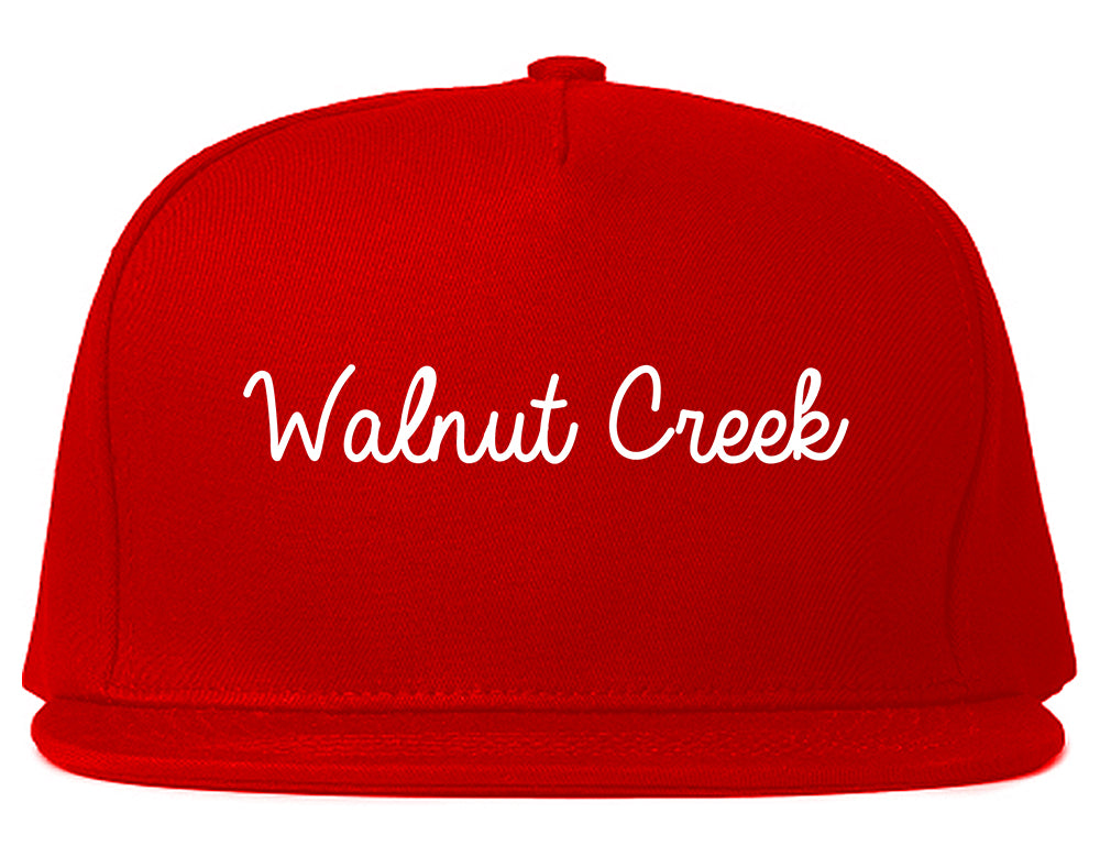 Walnut Creek California CA Script Mens Snapback Hat Red