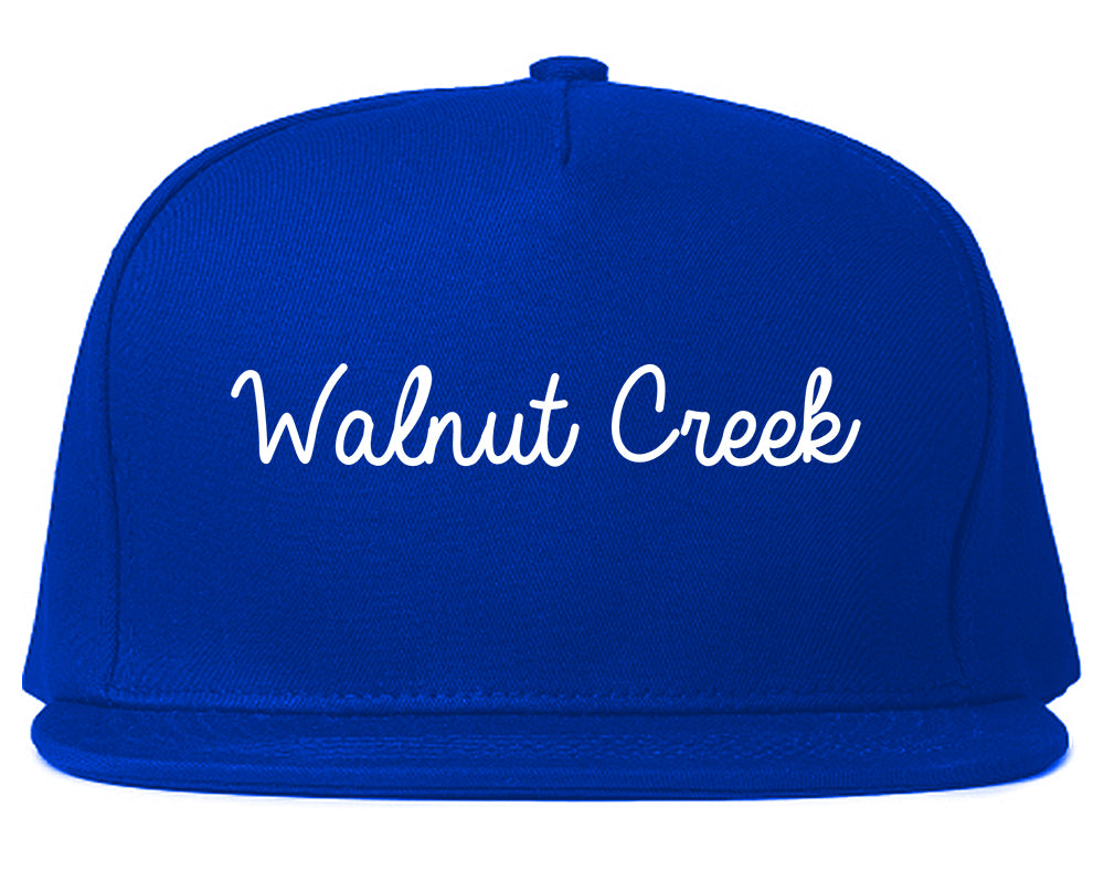 Walnut Creek California CA Script Mens Snapback Hat Royal Blue