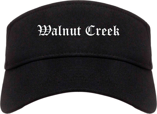 Walnut Creek California CA Old English Mens Visor Cap Hat Black