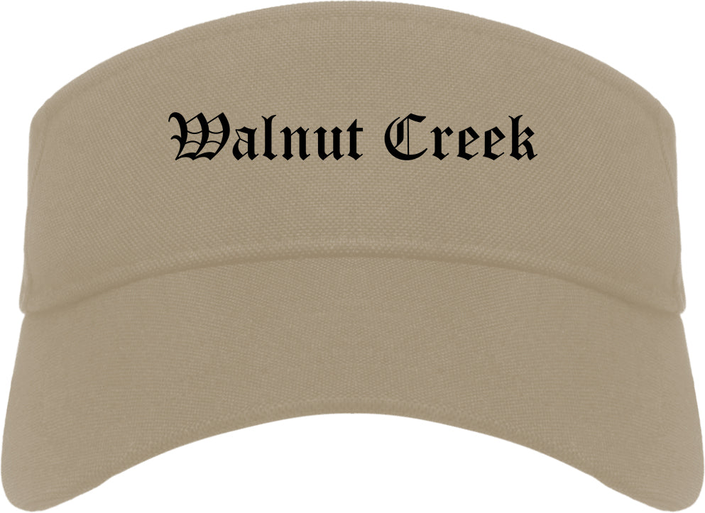 Walnut Creek California CA Old English Mens Visor Cap Hat Khaki