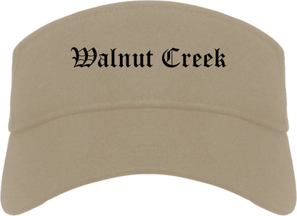 Walnut Creek California CA Old English Mens Visor Cap Hat Khaki