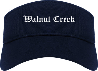 Walnut Creek California CA Old English Mens Visor Cap Hat Navy Blue