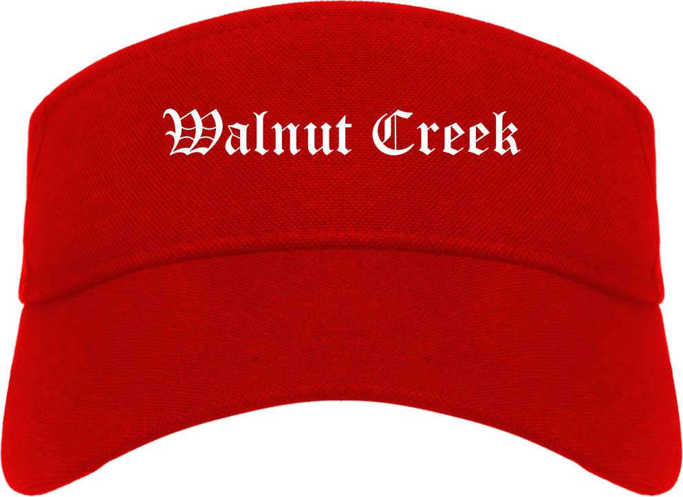 Walnut Creek California CA Old English Mens Visor Cap Hat Red