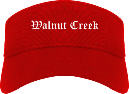 Walnut Creek California CA Old English Mens Visor Cap Hat Red