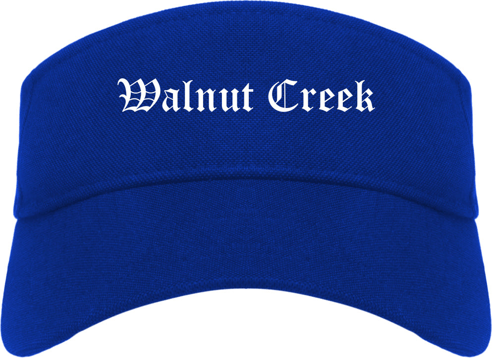 Walnut Creek California CA Old English Mens Visor Cap Hat Royal Blue