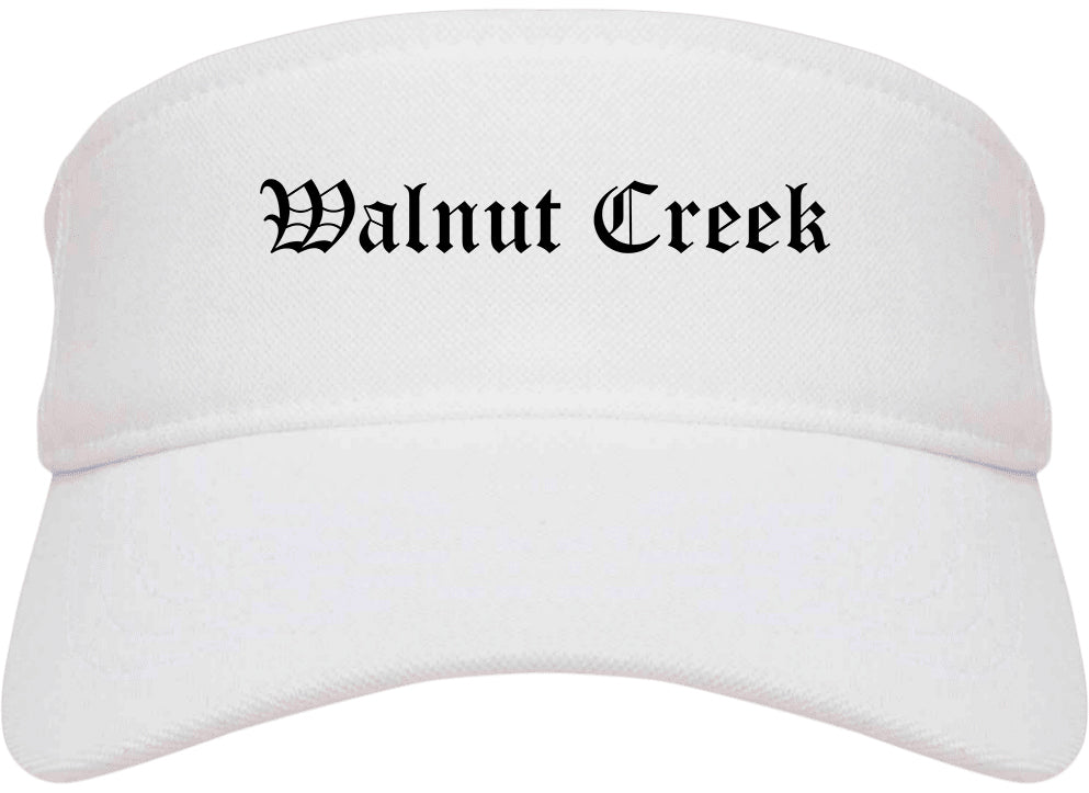 Walnut Creek California CA Old English Mens Visor Cap Hat White