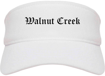 Walnut Creek California CA Old English Mens Visor Cap Hat White