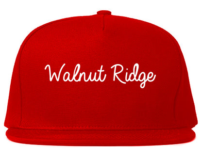 Walnut Ridge Arkansas AR Script Mens Snapback Hat Red