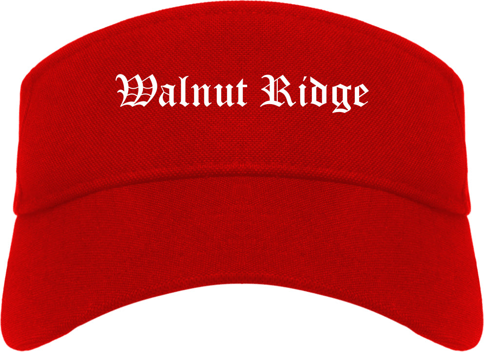 Walnut Ridge Arkansas AR Old English Mens Visor Cap Hat Red