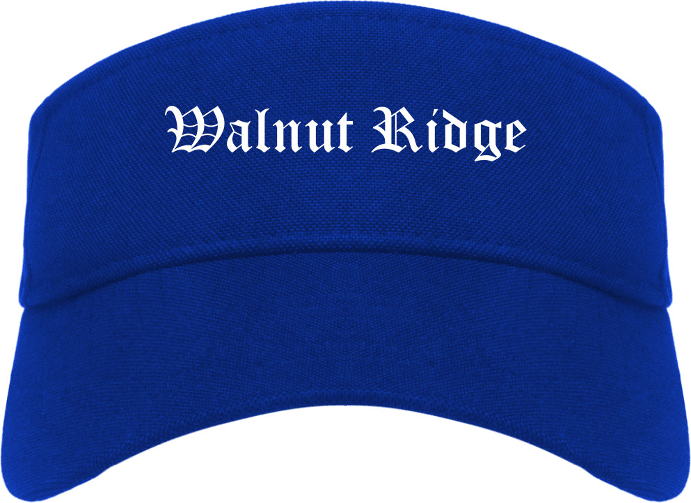 Walnut Ridge Arkansas AR Old English Mens Visor Cap Hat Royal Blue
