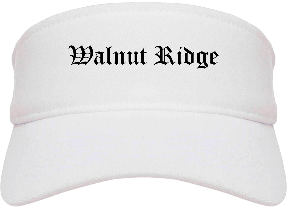Walnut Ridge Arkansas AR Old English Mens Visor Cap Hat White