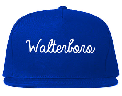 Walterboro South Carolina SC Script Mens Snapback Hat Royal Blue