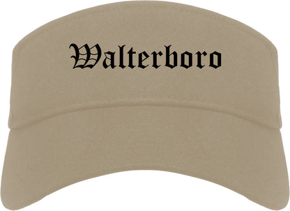 Walterboro South Carolina SC Old English Mens Visor Cap Hat Khaki