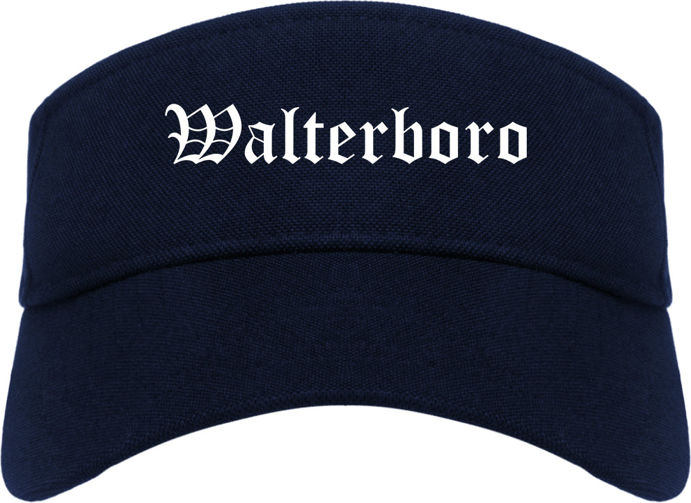 Walterboro South Carolina SC Old English Mens Visor Cap Hat Navy Blue