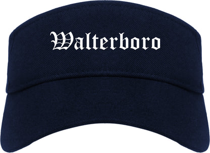 Walterboro South Carolina SC Old English Mens Visor Cap Hat Navy Blue