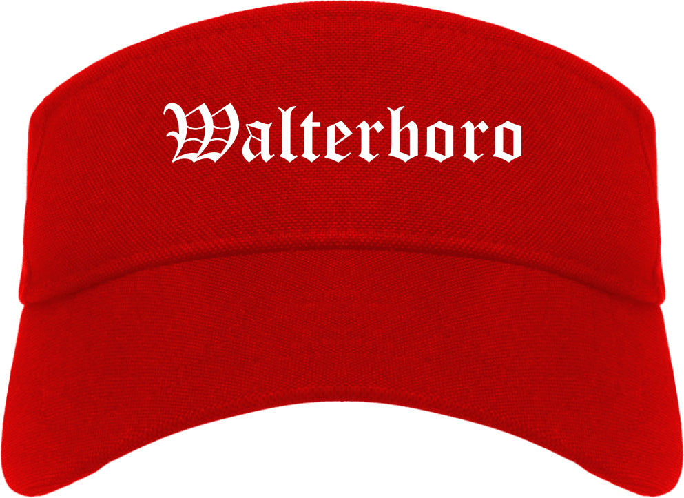 Walterboro South Carolina SC Old English Mens Visor Cap Hat Red