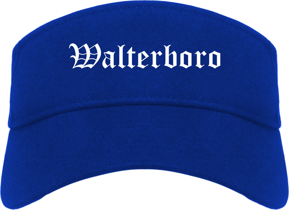 Walterboro South Carolina SC Old English Mens Visor Cap Hat Royal Blue