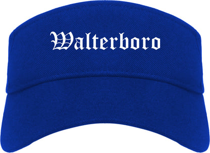 Walterboro South Carolina SC Old English Mens Visor Cap Hat Royal Blue