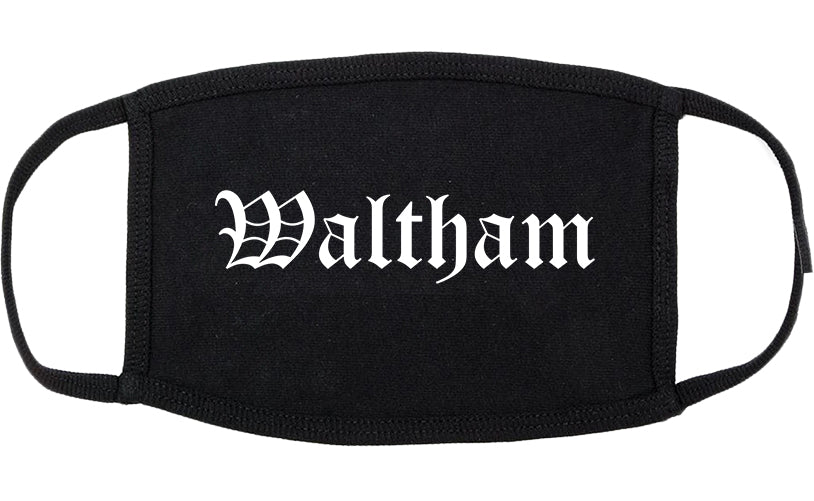 Waltham Massachusetts MA Old English Cotton Face Mask Black