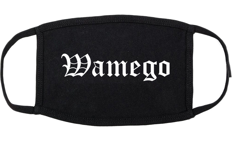 Wamego Kansas KS Old English Cotton Face Mask Black
