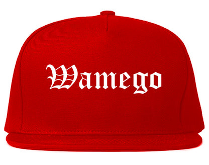Wamego Kansas KS Old English Mens Snapback Hat Red