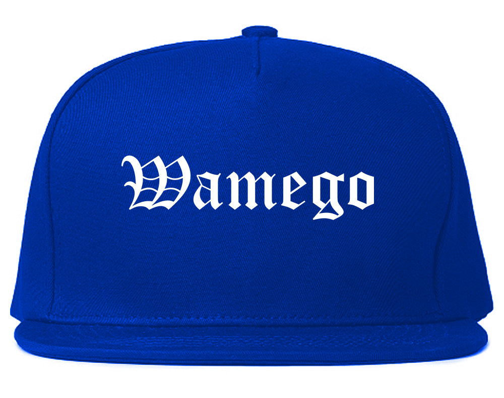 Wamego Kansas KS Old English Mens Snapback Hat Royal Blue