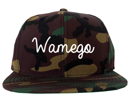 Wamego Kansas KS Script Mens Snapback Hat Army Camo