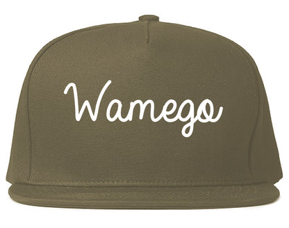 Wamego Kansas KS Script Mens Snapback Hat Grey