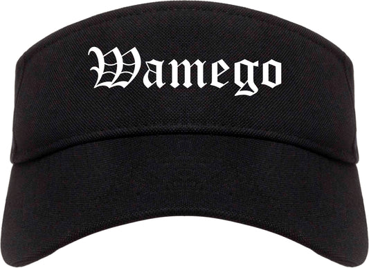Wamego Kansas KS Old English Mens Visor Cap Hat Black